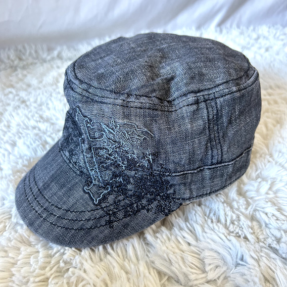 Y2k Afflication Style Military Cadet Cap OS Taxi VTG Newsie Cabi Pop Culture - Picture 1 of 5